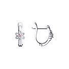 Серьги из серебра с фианитами Diamant 94-120-01132-1 серебро с родием, фото 4