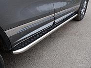 Пороги с площадкой 60,3 мм ТСС для Volkswagen Touareg R-Line 2014-
