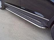 Пороги с площадкой 75х42 мм ТСС для Volkswagen Teramont 2018-2020