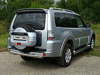 Защита задняя (центральная) 75х42 мм ТСС для Mitsubishi Pajero IV 2011-2014