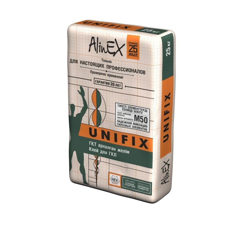 Клей для ГКЛ AlinEX «UNIFIX», 25 кг - фото 1 - id-p109273476
