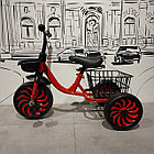 Детский трехколесный велосипед с корзинкой и регулируемым сидением по высоте. Красный., фото 5