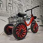 Детский трехколесный велосипед с корзинкой и регулируемым сидением по высоте. Красный., фото 7