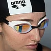 Очки для плавания зеркальные Arena Air-speed Mirror yellow copper-silver, фото 7