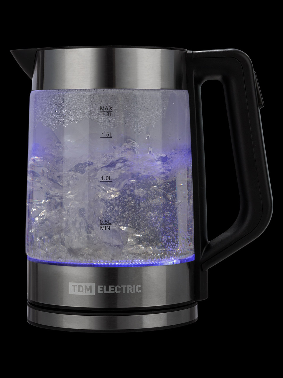 Электрический чайник "Нептун Плюс", стекло, съемная крышка, 1,8 л, 1800 Вт, стальной, TDM - фото 5 - id-p109276675