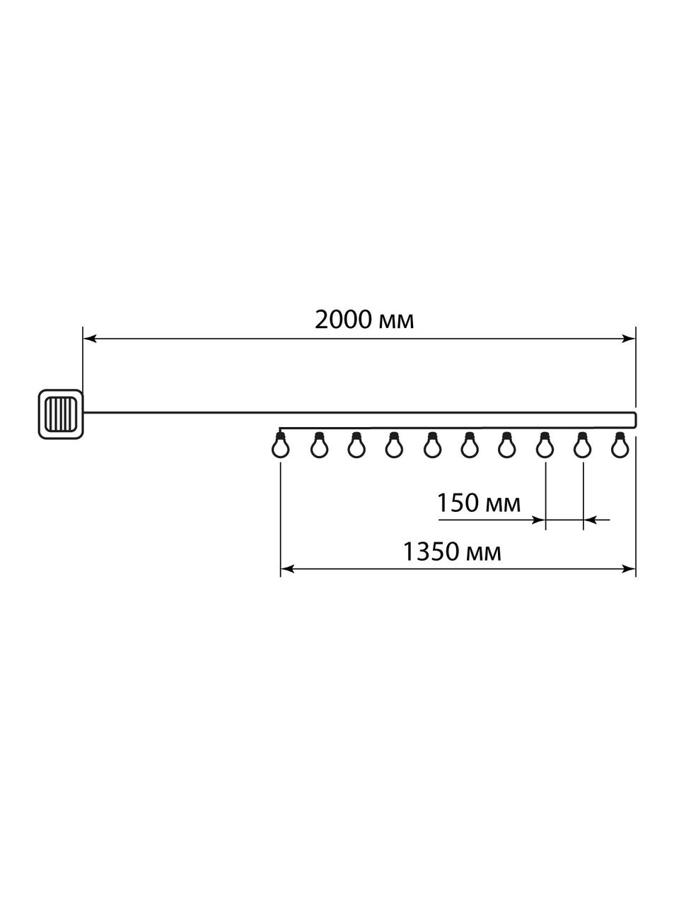 Гирлянда ССГ-110 "Лампы" на солнечной батарее, 1,3 м, 60 LED, теплый белый, IP44, TDM - фото 4 - id-p109274343