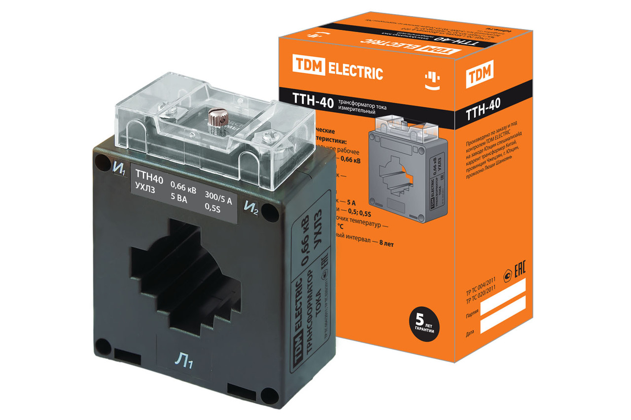 Трансформатор тока измерительный ТТН 40/300/5- 5VA/0,5S-Р TDM - фото 1 - id-p109275158