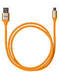 Дата-кабель, ДК 13, USB - micro USB, 1 м, силиконовая оплетка, оранжевый, TDM, фото 2
