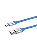 Дата-кабель, ДК 17, USB - USB Type-C, 1 м, силиконовая оплетка, голубой, TDM, фото 3