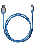 Дата-кабель, ДК 18, USB - Lightning, 1 м, силиконовая оплетка, голубой, TDM, фото 2