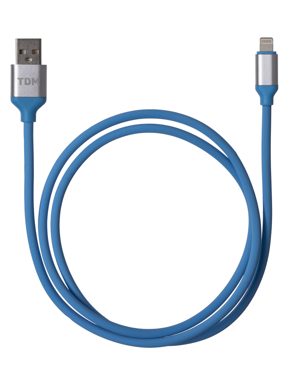 Дата-кабель, ДК 18, USB - Lightning, 1 м, силиконовая оплетка, голубой, TDM - фото 2 - id-p109278093