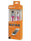 Дата-кабель, ДК 19, USB - micro USB, 1 м, силиконовая оплетка, розовый, TDM, фото 4