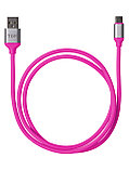 Дата-кабель, ДК 20, USB - USB Type-C, 1 м, силиконовая оплетка, розовый, TDM, фото 2