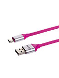 Дата-кабель, ДК 20, USB - USB Type-C, 1 м, силиконовая оплетка, розовый, TDM, фото 3