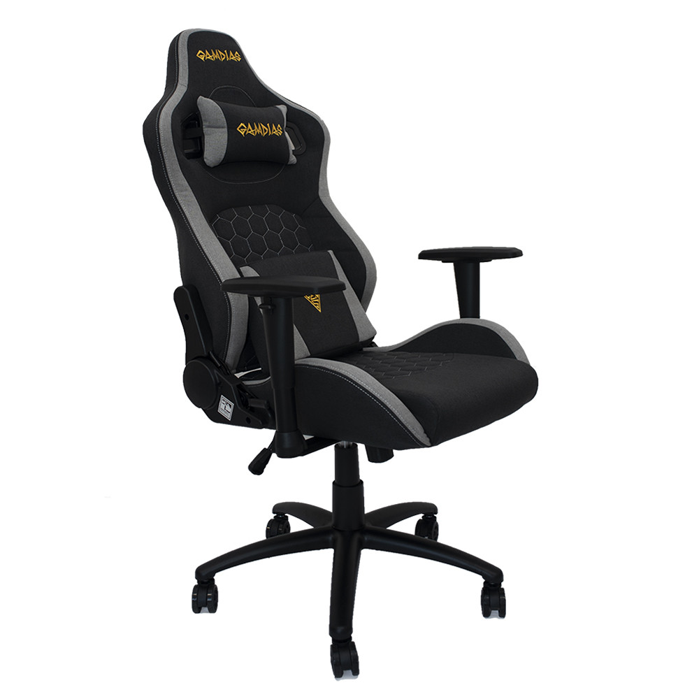 Кресло игровое Gamdias ZELUS M2 Weave, черный/серый, ткань, 140 кг, 2D, 90°-150°, крестовина металл - фото 2 - id-p109283956