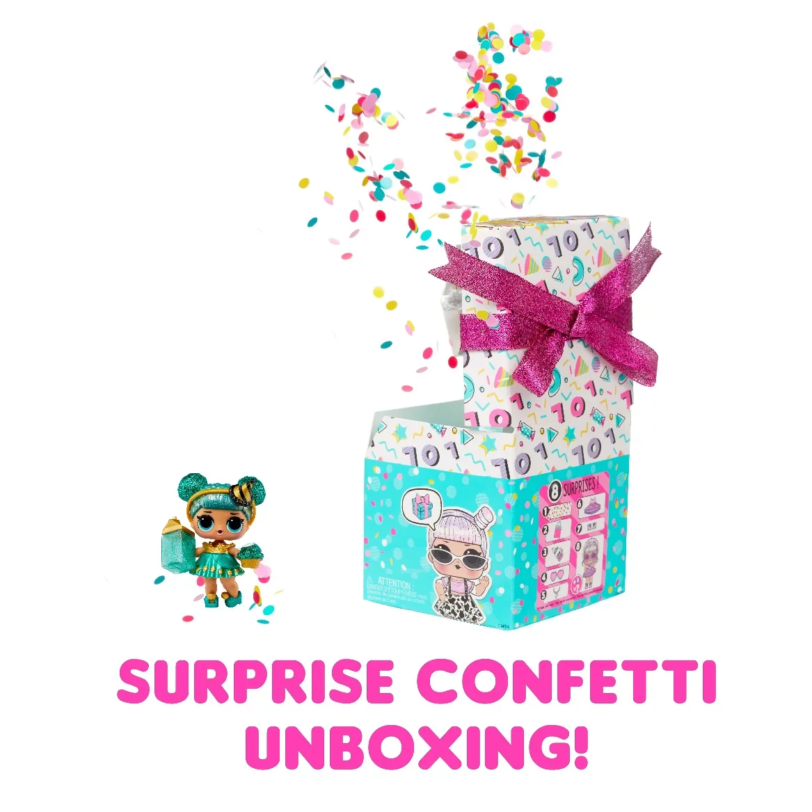 ЛОЛ Сюрприз! День рождения Confetti Pop - с коллекционной куклой, 8 сюрпризами