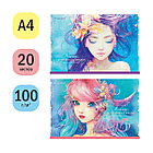Альбом для рисования 20л., А4, на склейке ArtSpace "Рисунки. For girls", фото 2