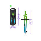 Готовальня Berlingo "Radiance", 2 предмета, циркуль 170мм, голубой/зеленый градиент, пластиковый фут, фото 4