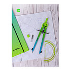 Готовальня Berlingo "Radiance", 2 предмета, циркуль 170мм, голубой/зеленый градиент, пластиковый фут, фото 9