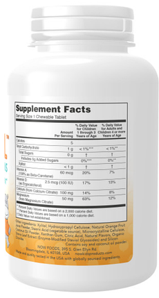 Детские витамины Kid Cal Chewable Calcium, 100 loz, NOW, фото 2