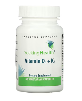 Seeking Health, Витамин D3 + K2, 60 вегетарианских капсул