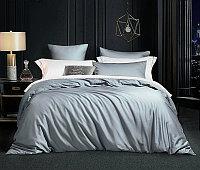 Комплект постельного белья, сатин, цвет серо-белый.1,5-спальный.