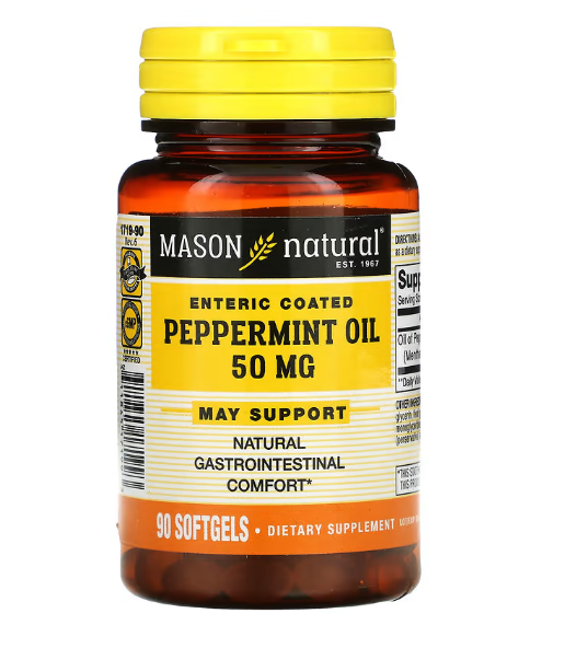 Mason Natural, Масло мяты перечной, 50 мг, 90 капсул