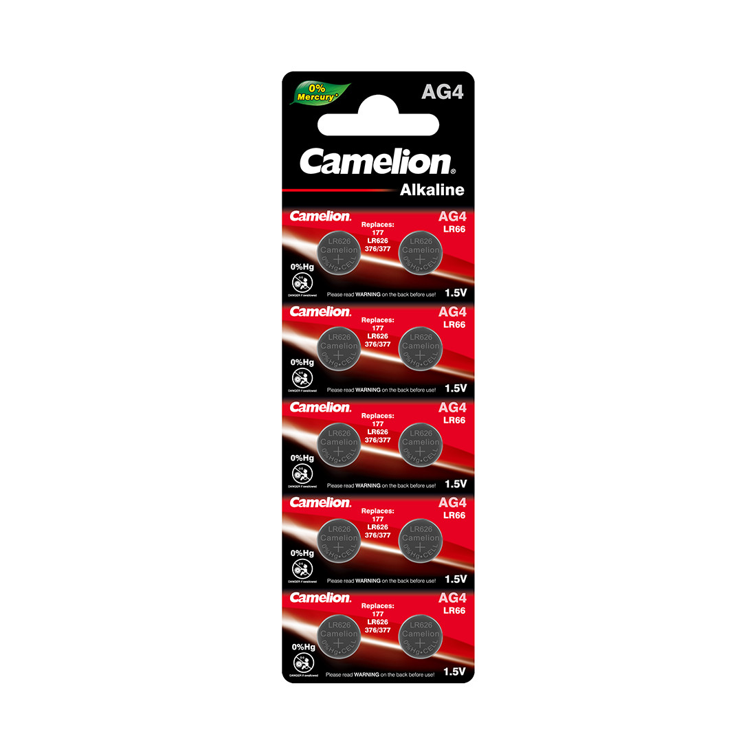 Батарейка CAMELION Alkaline AG4-BP10(0%Hg) 10 шт. в блистере - фото 1 - id-p109300621