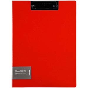 Папка-планшет с зажимом Berlingo Steel&Style A4, пластик (полифом), красная, фото 2