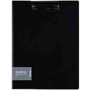 Папка-планшет с зажимом Berlingo "Steel&Style" А4, пластик (полифом), черная