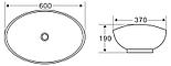 Раковина керамическая накладная, овальная BB1087, фото 2