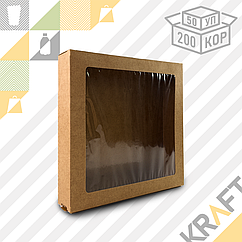 OSQ TABOX GL 1500 Pure Kraft, Коробка с окном 200*200*40 (50/200)