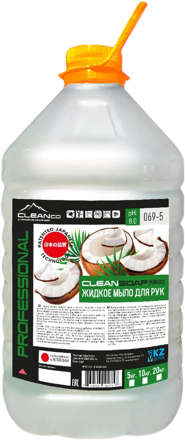 Жидкое мыло для рук CleanCo "CLEANSOAP КОКОС", 5 литров
