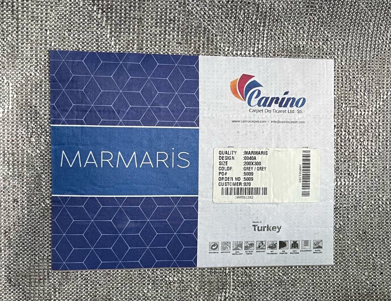 Marmaris ковер 300x700 см, 0040A Grey/Grey - фото 3 - id-p109312854