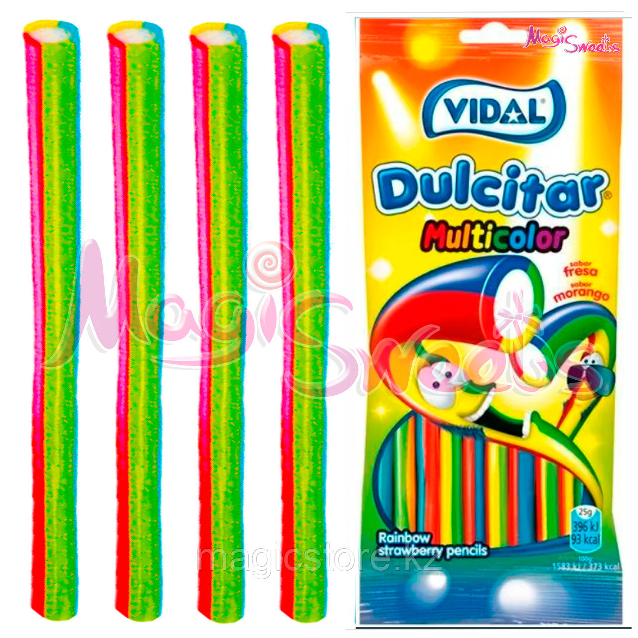 VIDAL Мармелад "Радужные карандаши" 90 гр./ Упаковка 14 шт./ Испания - фото 1 - id-p109312899