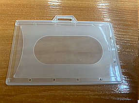 Бейдж пластиковый горизонтальный  88х54 мм, жесткий без держателя, прозрачный