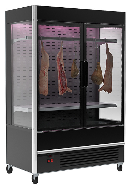 Горка холодильная Carboma FC 20-08 VV 1,3-3 X7 9005 (распашные двери, структурный стеклопакет) - фото 1 - id-p109320280