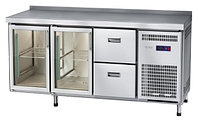 Стол холодильный Abat СХС-60-02 (2 ящика, 2 двери-стекло, борт)