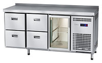 Стол холодильный Abat СХС-60-02 (1 дверь-стекло, 4 ящика, борт)