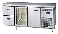 Стол холодильный Abat СХС-60-02 (1 дверь, 1 дверь-стекло, 2 ящика, без борта)