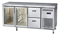 Стол холодильный Abat СХС-60-02 (2 ящика, 2 двери-стекло, без борта)