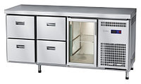 Стол холодильный Abat СХС-60-02 (1 дверь-стекло, 4 ящика, без борта)