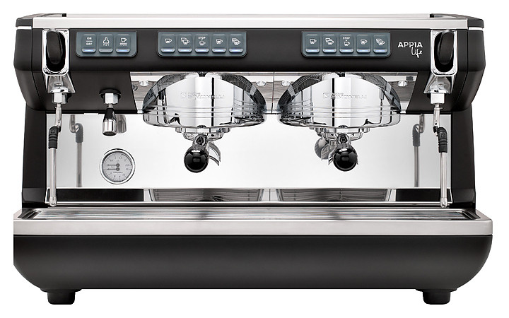 Кофемашина Nuova Simonelli Appia Life 2Gr V черная, высокие группы, экономайзер, автомат - фото 1 - id-p109321029