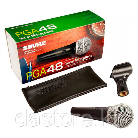 Shure PGA48-XLR-E кардиоидный вокальный микрофон с выключателем, с кабелем XLR-XLR, фото 1