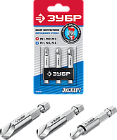 Набор ЗУБР "ЭКСПЕРТ": Экстракторы поврежденного крепежа,для выкручивания крепежа с износом граней шлица до 95%