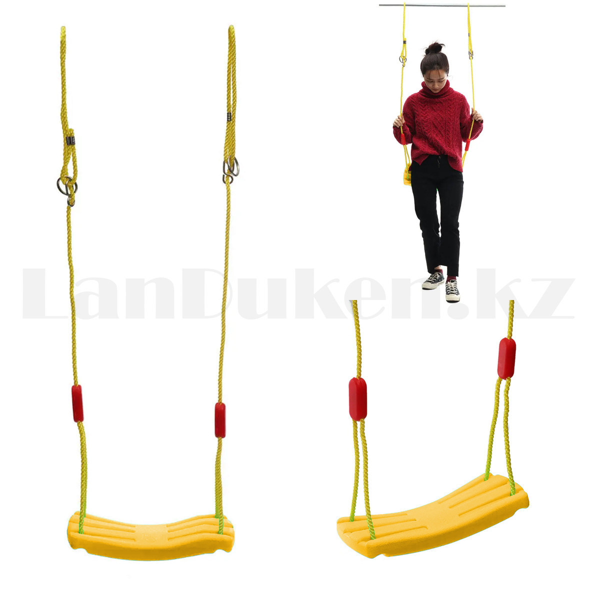 Детские подвесные качели Swing sports world 37х17 см желтые - фото 1 - id-p109298225