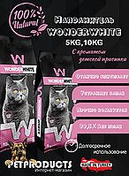 WONDER WHITE | Наполнитель из белого бентонита для кошек с запахом детской присыпки 5кг.