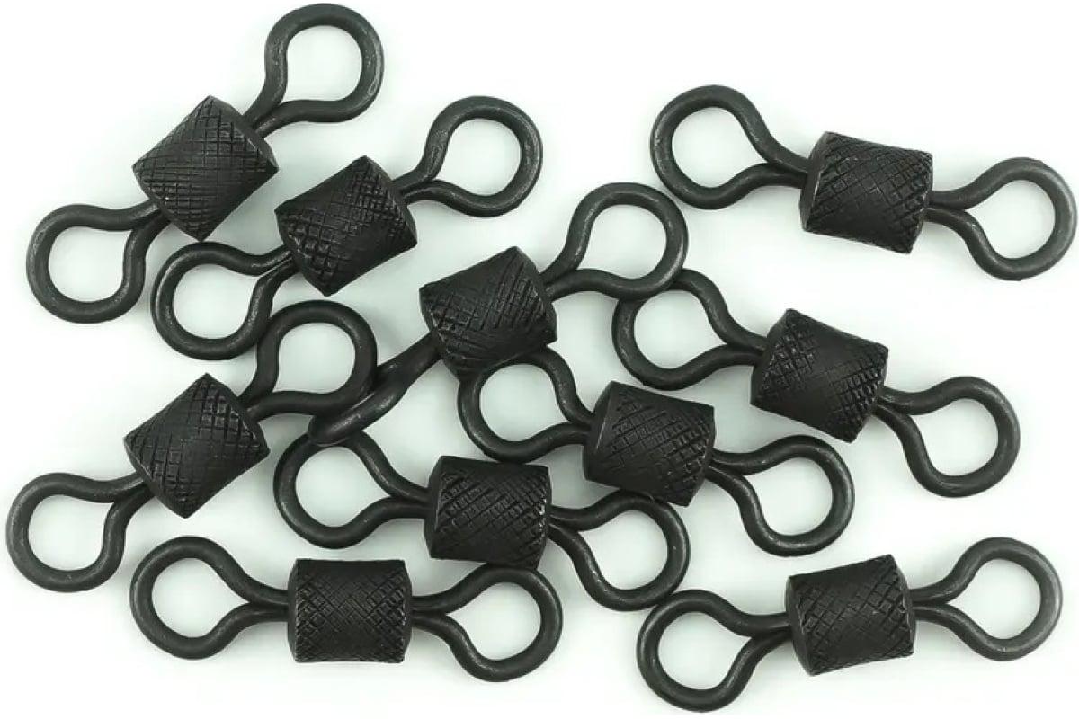 Вертлюг Namazu Pro ROLLING RIBBED SWIVEL, латунь, цв. Carbon, р. 2/0, test-91 кг (уп. 5 шт.)/1000/ - фото 1 - id-p109123310