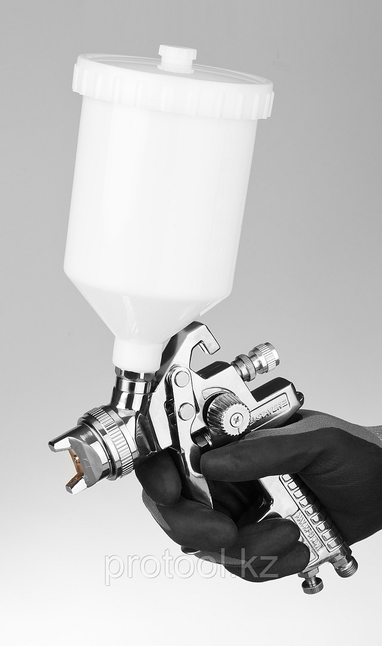 Краскопульт пневматический STAYER "PROFESSIONAL" AirPro G HVLP с верхним бачком, 1.4мм - фото 4 - id-p109330992