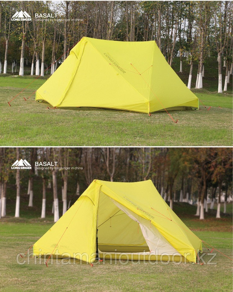 2х местная палатка Longsinger Basalt ультралегкая, с силиконовым покрытием, штормозащитная, быстросохнущая. - фото 9 - id-p109338501